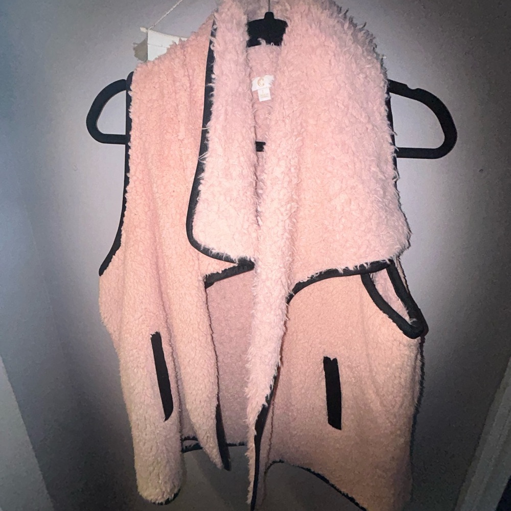 Pink fuzzy vest